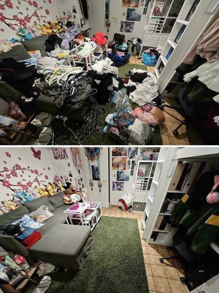 Before and after incredible room transformations from depressing to inspiring 39 pics 1 gif - #7 Cleaned my depression nest.