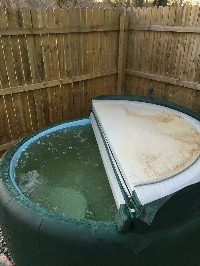 Regrettable purchases that are both sad and funny - #17 Booked an Airbnb mainly for the hot tub, but it smelled awful and clearly hadn’t been cleaned in ages