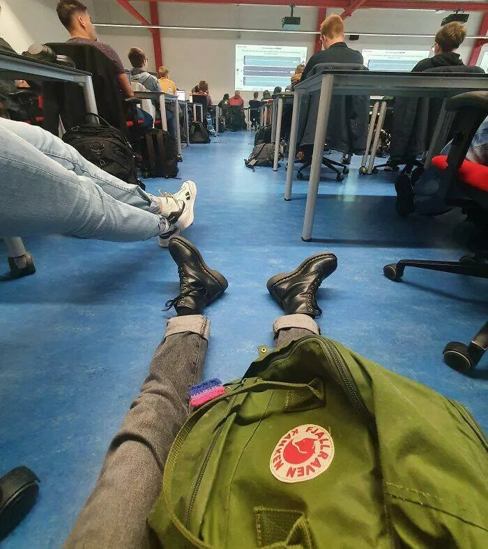 Regrettable purchases that are both sad and funny - #8 My lecture hall has so few seats that even though I pay a lot for my education, I have no table or chair
