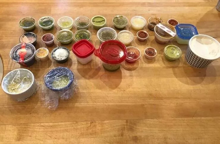 Funny yet infuriating habits of wives and girlfriends - #25 My wife doesn’t throw away leftover sauces and condiments. She says, “I might need them, and they’re so cute” Funny yet infuriating habits of wives and girlfriends - #25 My wife doesn’t throw away leftover sauces and condiments. She says, “I might need them, and they’re so cute”