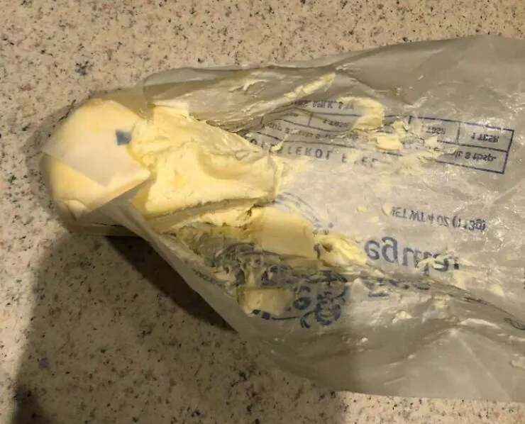 Funny yet infuriating habits of wives and girlfriends - #29 Instead of using a knife to cut the butter, my wife sometimes just mashes it off with her fingers Funny yet infuriating habits of wives and girlfriends - #29 Instead of using a knife to cut the butter, my wife sometimes just mashes it off with her fingers