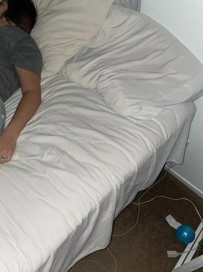 Funny yet infuriating habits of wives and girlfriends - #43 The space my wife gives me to sleep on our queen-size bed