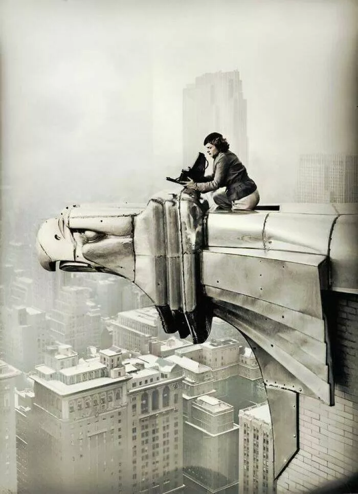 Rare historical photos that reveal fascinating stories - #18 Photographer Margaret Bourke-White on the Chrysler Building's peak, 1935