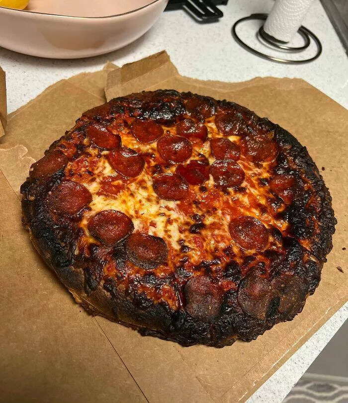 Thanksgiving fails that turned the holiday into a disaster - #18 Not Only Am I Spending This Years Holidays Alone Because My Closest Family Live In A Different State, My Boyfriend And I Broke Up Just A Couple Of Days Ago So Im At My Lowest. Then I Managed To Burn This Pizza. Hope Everyones Thanksgiving Is Going Well