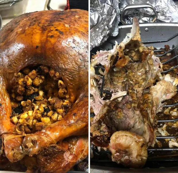 Thanksgiving fails that turned the holiday into a disaster - #44 No leftover turkey for us—12 hours of brining, prepping, and smoking, all gone Thanksgiving fails that turned the holiday into a disaster - #44 No leftover turkey for us—12 hours of brining, prepping, and smoking, all gone