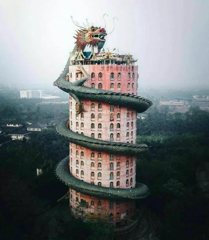 Nostalgic 90s photos that capture the decades unique vibes - #43 The Wat Samphran Temple in Nakhon Pathom, Thailand, designed by Bhavana Buddho and established in 1985