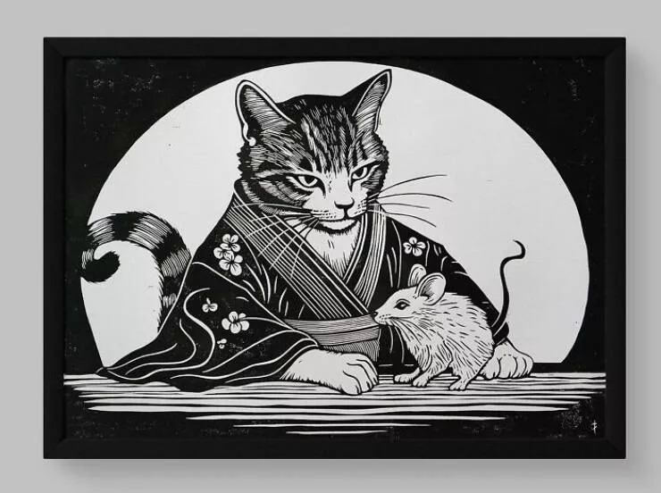 Creative diy projects that will inspire your inner maker - #15 Would love your thoughts on my cat-in-a-kimono linocut print.