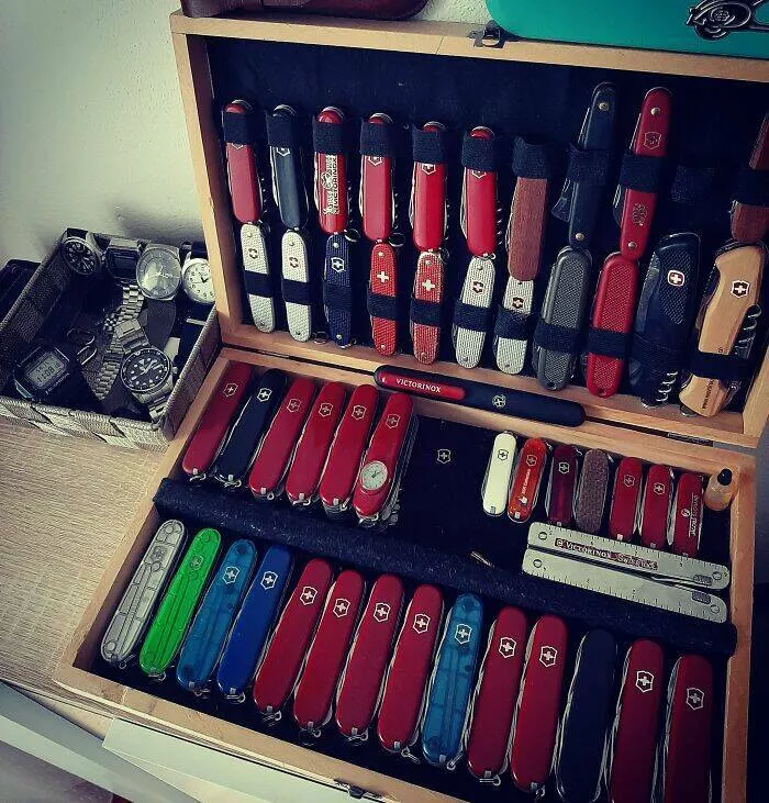 Collections uniques et impressionnantes partagees par des passionnes - #23 Une collection de couteaux suisses Victorinox avec des modèles vintage et des couleurs éclatantes