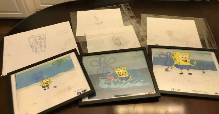 Collections uniques et impressionnantes partagees par des passionnes - #24 Une petite mais précieuse collection de dessins de préproduction et de celluloïds du premier dessin animé de SpongeBob SquarePants