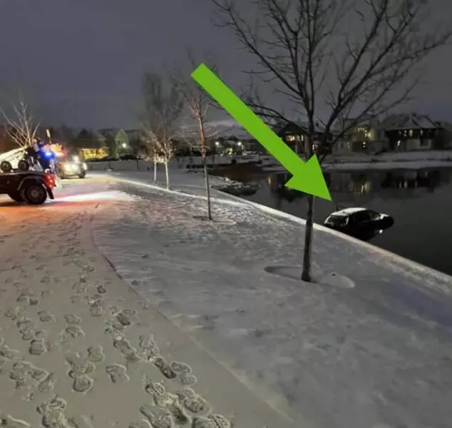 The funniest winter mishaps - #8 The driver who may have been speeding on icy streets