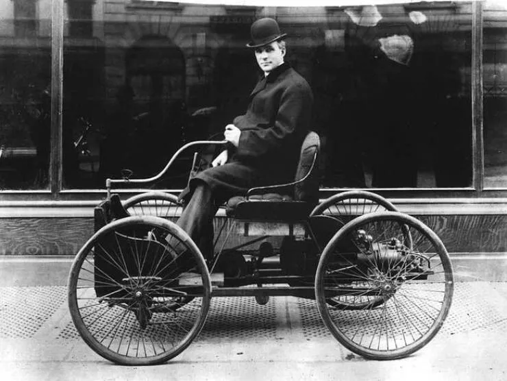 Captivating rare photos worth exploring - #20 Henry Ford driving his first invention, the Quadricycle.
