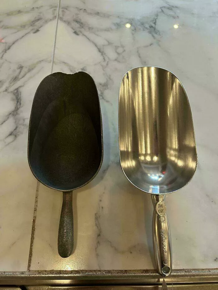 Hilarious moments from married life - #24 Comparison of a 7-year-old ice scoop and a brand-new one