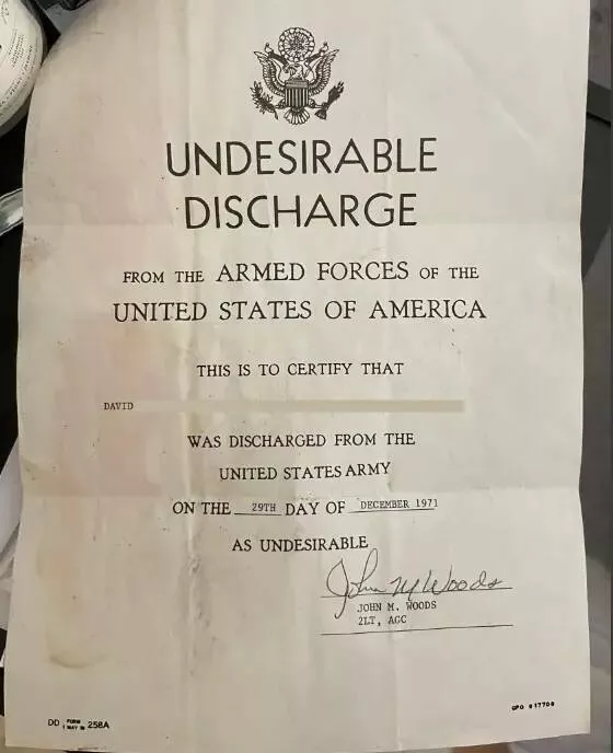 Fascinating historical facts they skipped in class - #12 This is what an undesirable discharge from the '70s looks like. Different from dishonorable discharge, this was often used to expel gay men from the army (though in the below case, the poster claimed that he thinks the man, his great uncle, went AWOL and 
