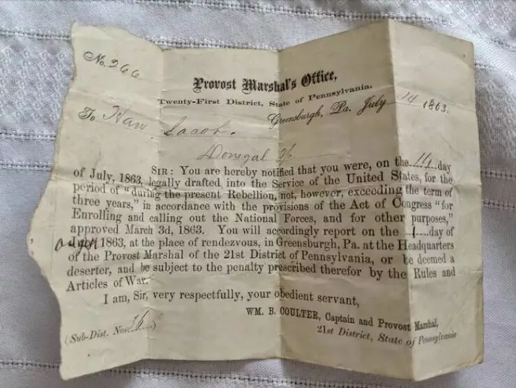 Fascinating historical facts they skipped in class - #20 How about a draft notice for the Civil War?