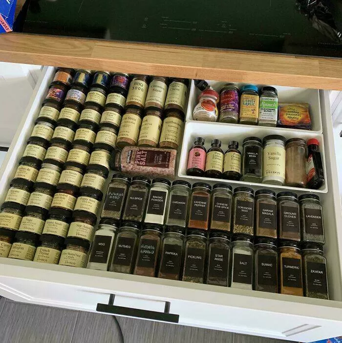 Neatly arranged things thatll calm your soul - #12 Organized My Spice Drawer—Consolidation Feels Amazing!