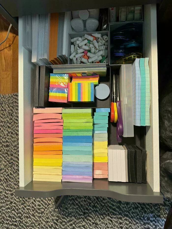 Neatly arranged things thatll calm your soul - #15 My (Mostly) Sticky Notes Drawer, Finally in Order