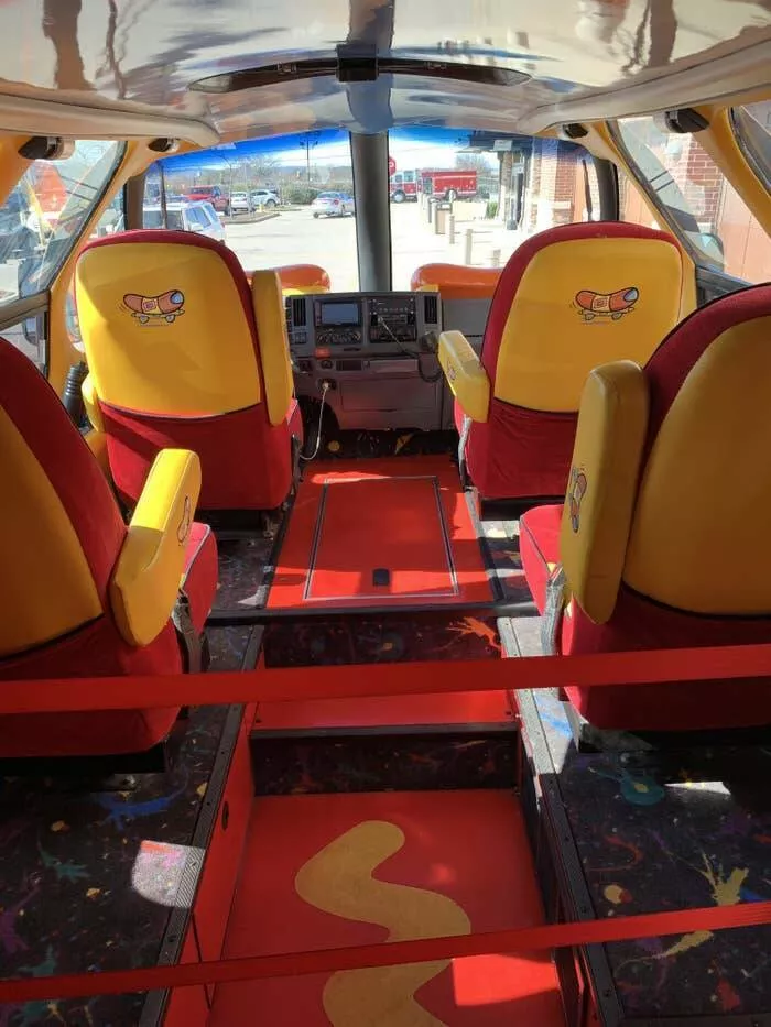 Rarely seen photos of iconic places that will change your perspective - #22 Step inside the Wienermobile—yes, this is what it actually looks like: