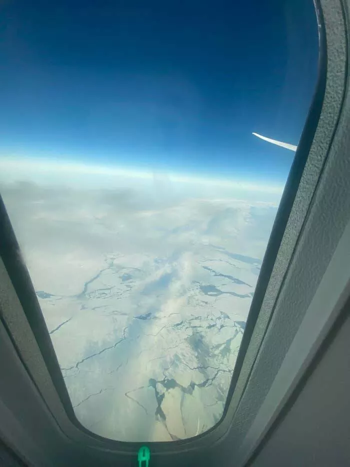 Rarely seen photos of iconic places that will change your perspective - #38 A rare plane window view of Antarctica: