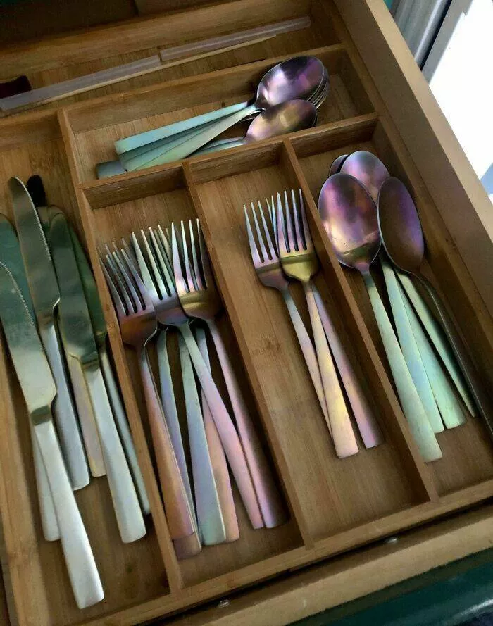 Time leaves its mark on everything - #21 My Gold-Colored Cutlery Has Faded Into an Iridescent Shade