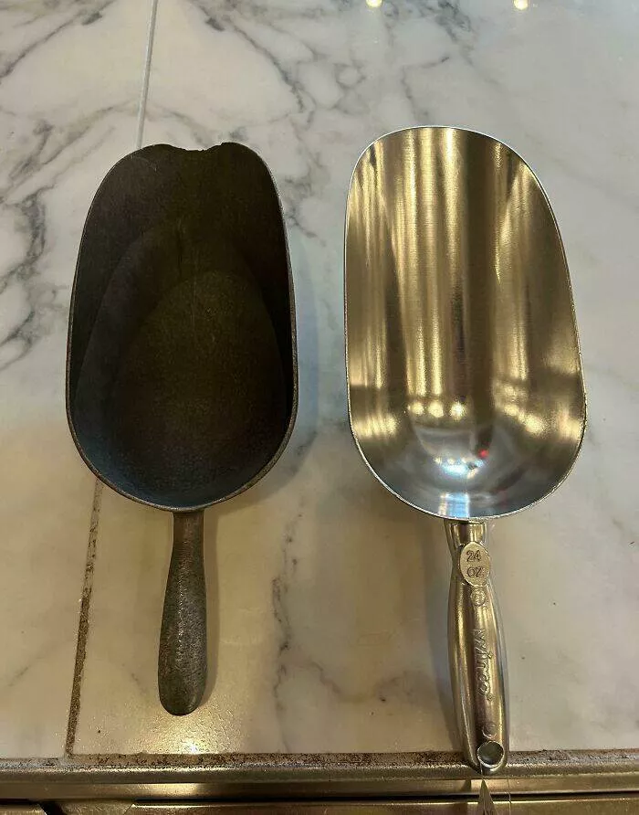 Time leaves its mark on everything - #28 Seven-Year-Old Ice Scoop vs. a Brand-New One
