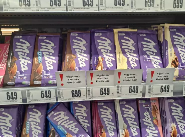 Visually pleasing moments you didnt expect - #1 My Local Store Puts Out Labels That Say “Warning: Product Got Smaller!”