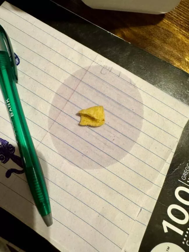 Visually pleasing moments you didnt expect - #2 This Is How Much Oil Leaked from a Corn Chip Overnight
