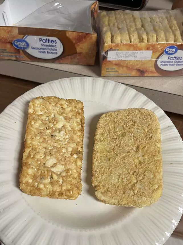 Photos intrigantes et etonnamment plaisantes - #8 Dégringolade de Qualité Entre Deux Paquets de Rösti de Chez Walmart