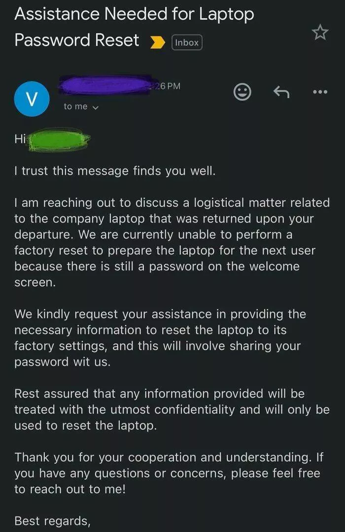 Toxic leadership vibes where team spirit went to die - #17 Ex-Boss Still Asking for My Computer Login Six Months Later Toxic leadership vibes where team spirit went to die - #17 Ex-Boss Still Asking for My Computer Login Six Months Later