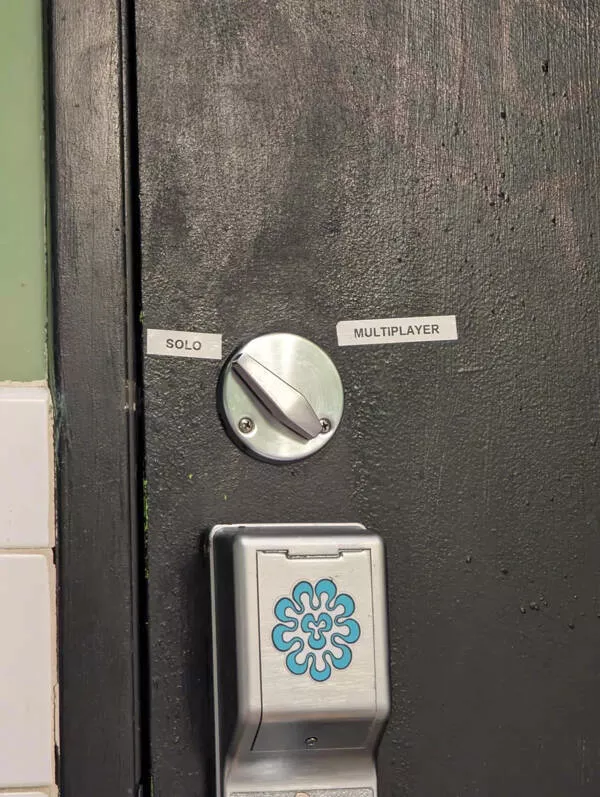 Hunting everyday hidden treasures - #14 The bathroom lock at a restaurant I visited.