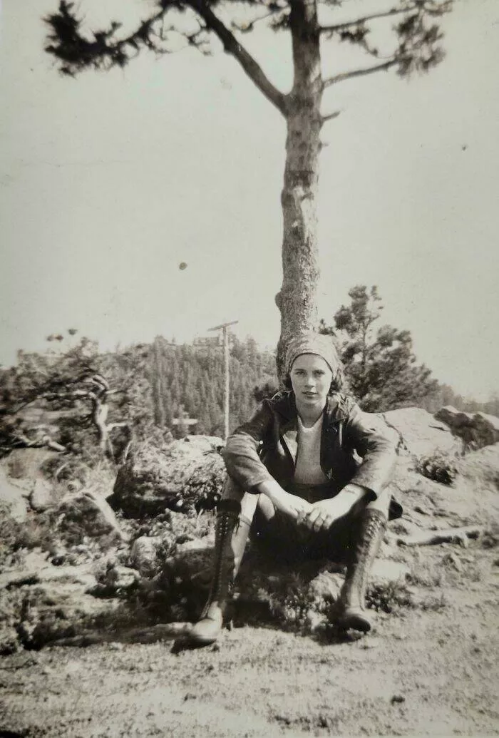 Echoes of history captured in timeless photos - #12 My Grandmother In 1933 At Pikes Peak, Colorado