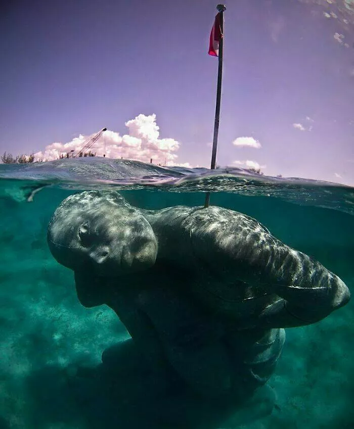 Bizarre ocean finds that surfaced unexpectedly - #11 Ocean Atlas — A Giant Statue Beneath The Bahamian Waves