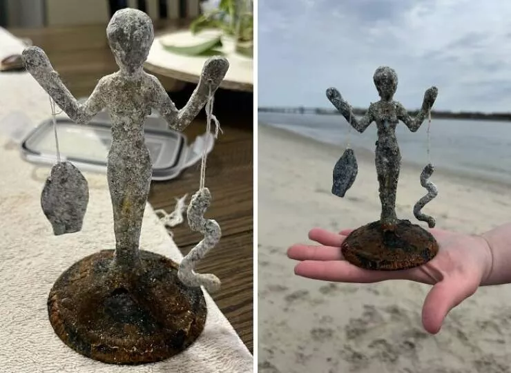Les mysteres etranges reveles par locean - #6 Trouvée cette statue étrange enfouie sous l’eau près de Queens, New York