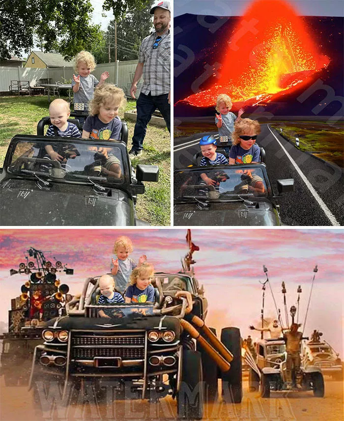 Quand des gens ont demande des retouches photo et ont eu des resultats hilarants - #15 Les garçons sur la Jeep doivent faire quelque chose de dangereux ou d’extrême !
