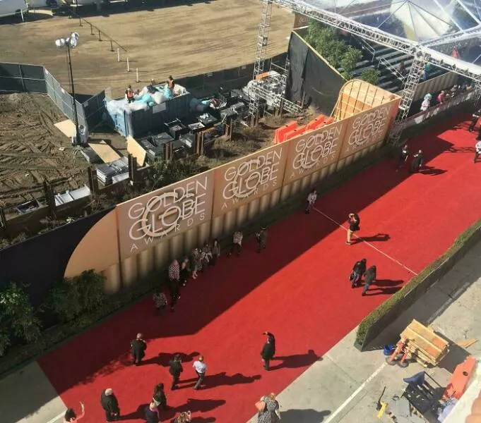 Extraordinary images showing the world from a new perspective - #21 Rare Perspective Of Golden Globes Red Carpet, 2017