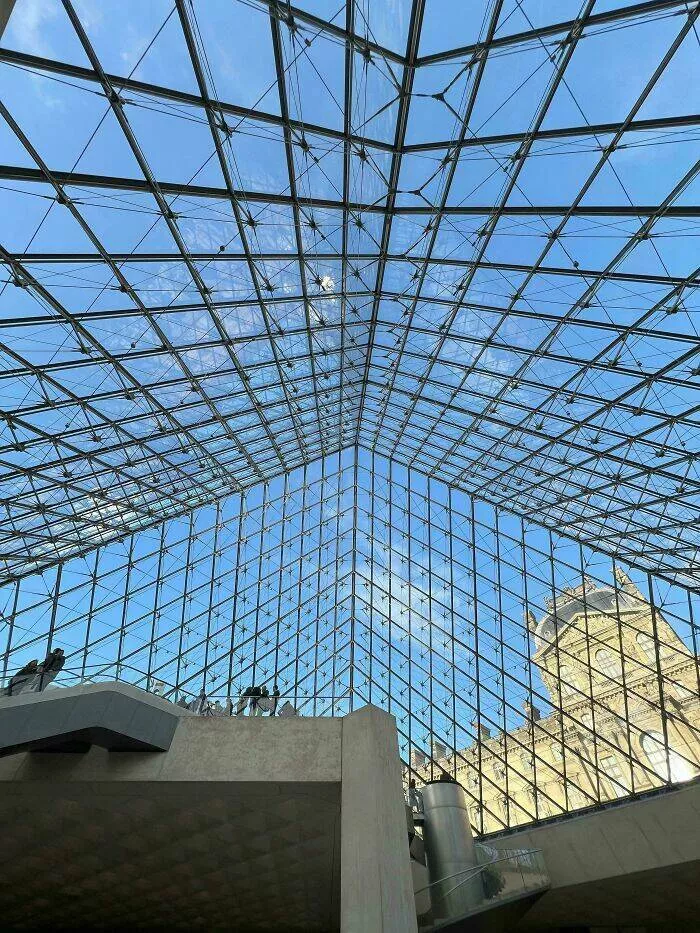 Extraordinary images showing the world from a new perspective - #41 Looking Up Through The Louvre’s Glass Pyramid
