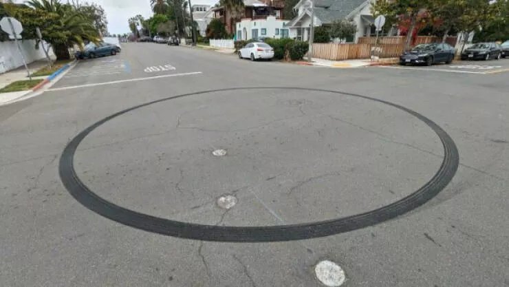 Wait that took a wild turn - #16 Perfect Circle Burnout Mark On Asphalt