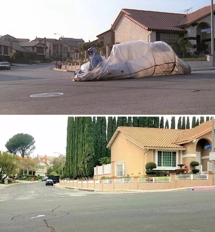 Avant et apres le voyage dun homme vers des lieux de films iconiques - #12 E.t. The Extra-Terrestrial