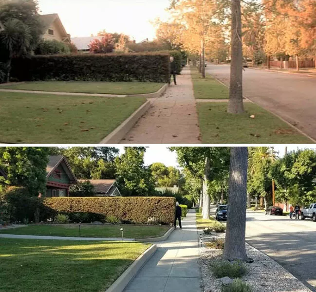 Avant et apres le voyage dun homme vers des lieux de films iconiques - #7 Halloween (1978)