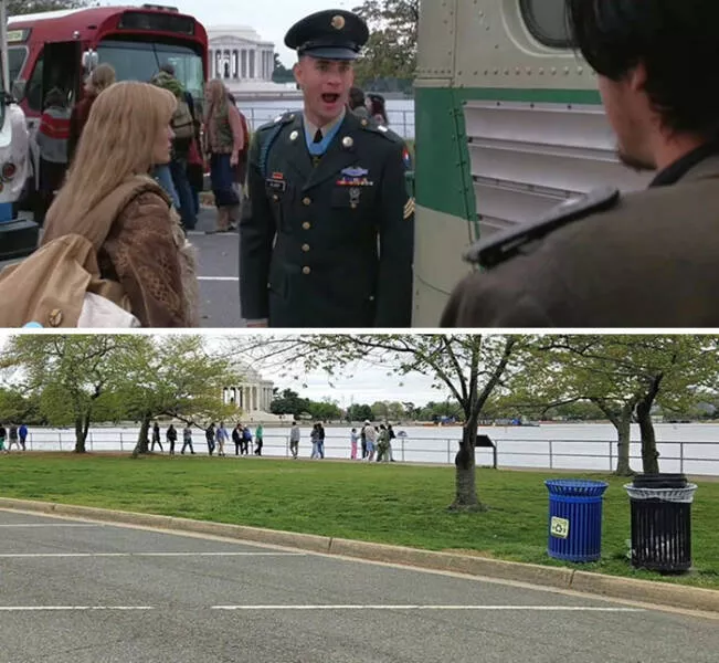 Avant et apres le voyage dun homme vers des lieux de films iconiques - #8 Forrest Gump