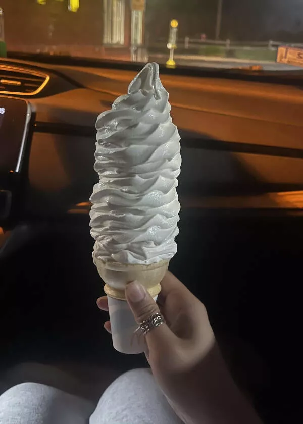 Awesome pics that get better the longer you look - #6 Oversized McDonald’s Ice Cream Cone Surprise