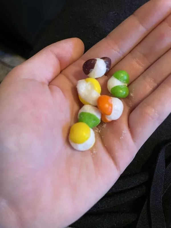 Astonishing wonders truly unbelievable and captivating shots - #16 What A Freeze-Dried Skittle Looks Like Up Close