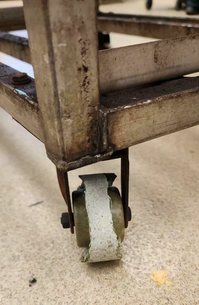 Toxic workplaces exposed through unbelievable photos - #26 Broken Bakery Racks At Work Pose Safety Risk—Still Not Repaired