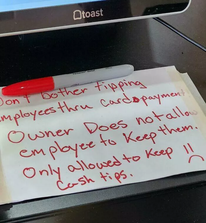 Toxic workplaces exposed through unbelievable photos - #3 Funny Tip Jar Spotted At Popular Sandwich Shop