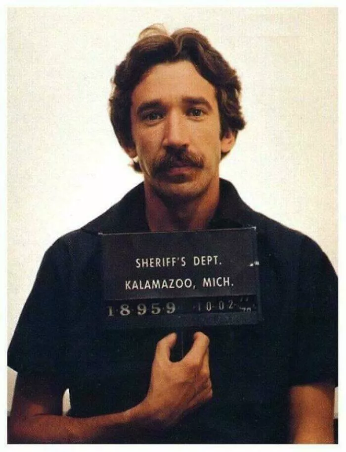 Old school moments that didnt age well - #27 1978 Mugshot: Actor Tim Allen Busted With Cocaine