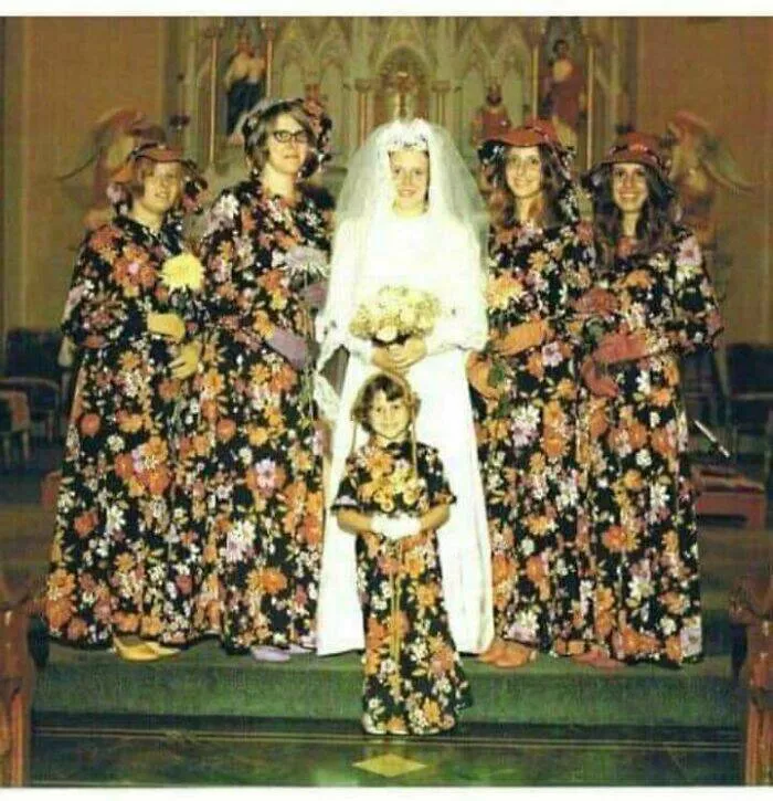 Old school moments that didnt age well - #30 Retro Bridesmaid Dresses Questionable Fashion From Back In The Day