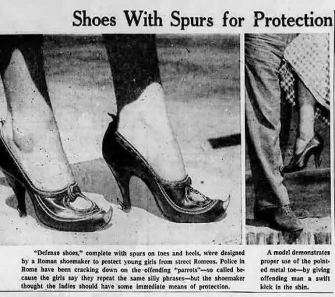 Old school moments that didnt age well - #5 Protective Shoes Designed To Deter Street Harassment