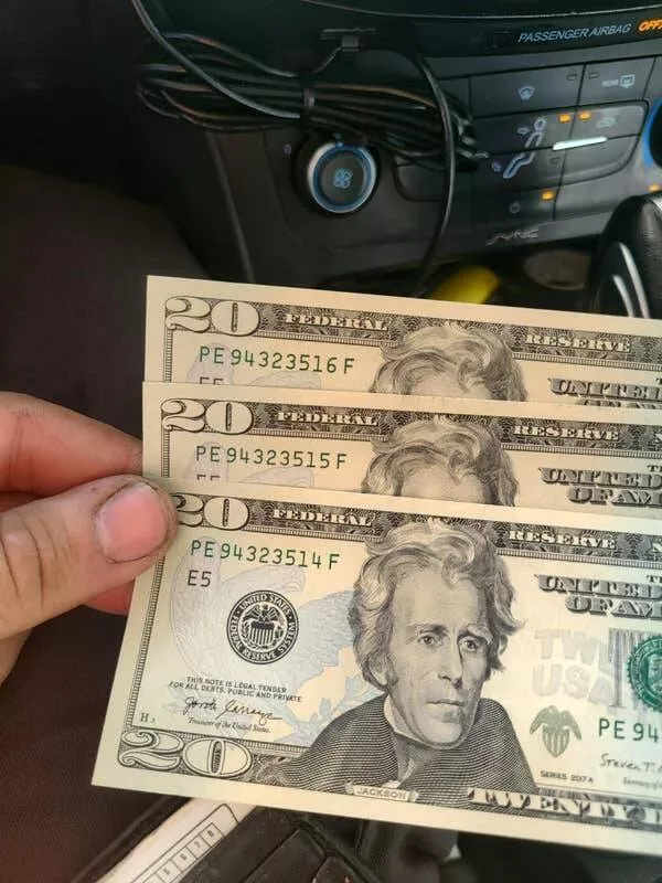 Strange real life coincidences you wont believe - #13 Got A Stack Of $20 Bills All In Perfect Number Sequence