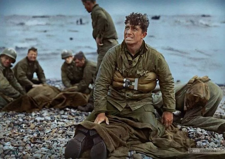 History brought back to life in vivid color - #18 WWII Rescue Mission At Omaha Beach Captured In Action