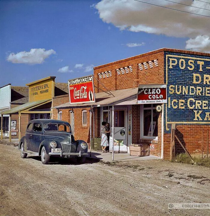 History brought back to life in vivid color - #45 Abandoned Buildings In Ghost Town Main Street, Montana, 1941 History brought back to life in vivid color - #45 Abandoned Buildings In Ghost Town Main Street, Montana, 1941