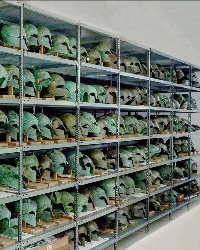 Mind blowing archaeological finds that changed history - #38 Greek Helmets From Classical Era Preserved In Olympia Museum Mind blowing archaeological finds that changed history - #38 Greek Helmets From Classical Era Preserved In Olympia Museum
